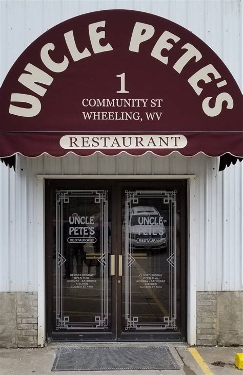 Uncle pete - Uncle Pete's Wheeling, WV - Menu, 190 Reviews and 42 Photos - Restaurantji. starstarstarstarstar_half. 4.5 - 190 reviews. Rate your experience! $$ • …
